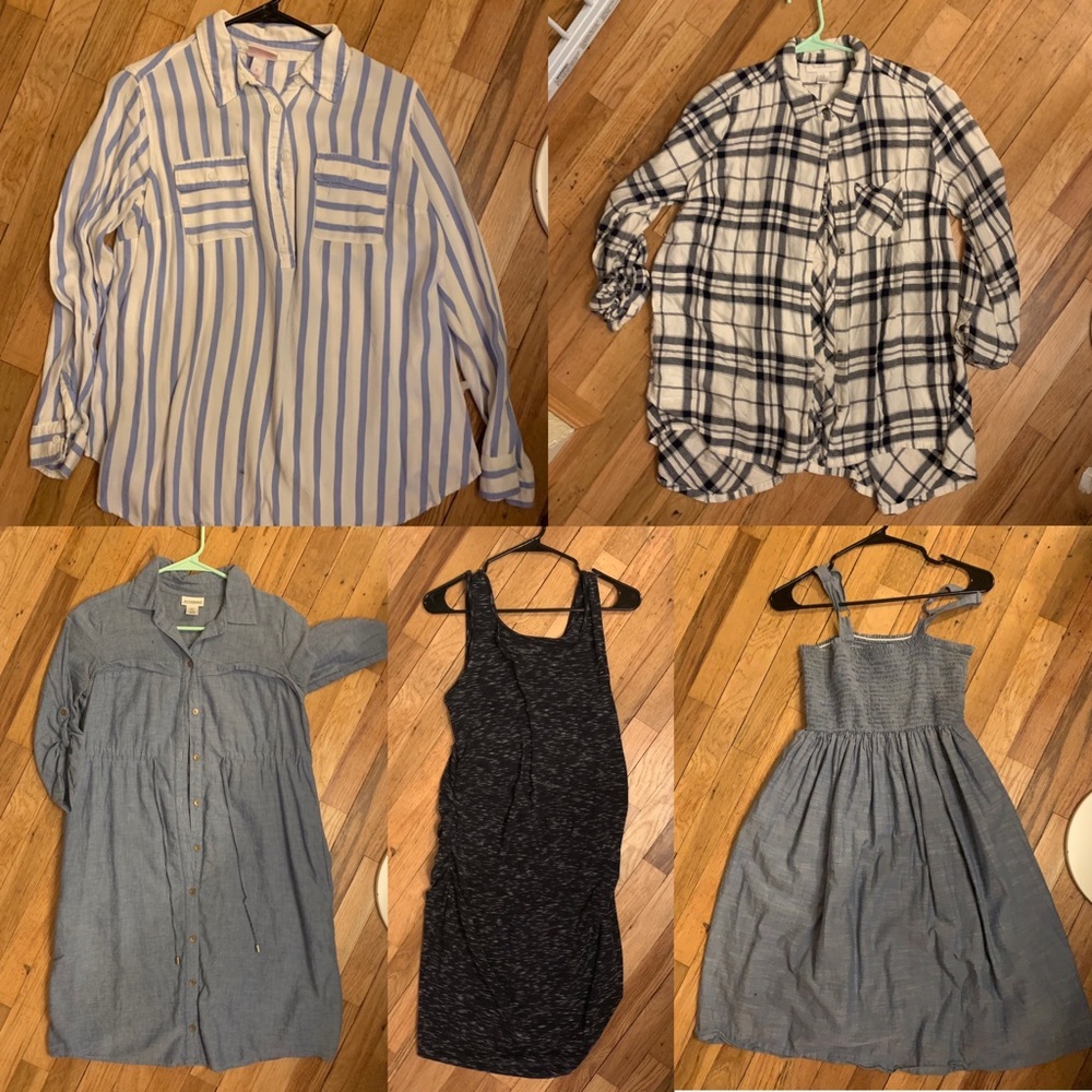 5pc LOT BUNDLE S/M Maternity Shirts Dresses spring